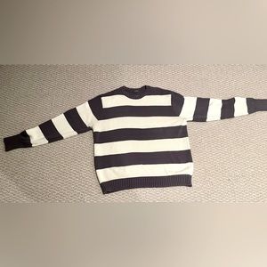 BRANDY MELVILLE/JOHN GALT THICK STRIPED NAVY AND CRÈME SWEATER